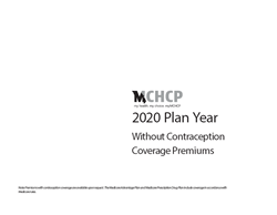 2020 Non-Contraception Benefit Option Premiums
